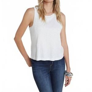 NEW L'AGENCE mikaela love you tank top in white